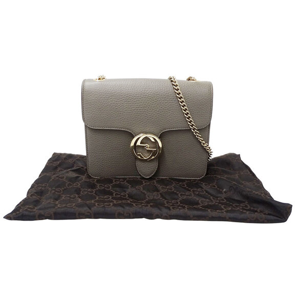 GUCCI Authentic Gray Leather Shoulder Bag - Picture 5 of 14